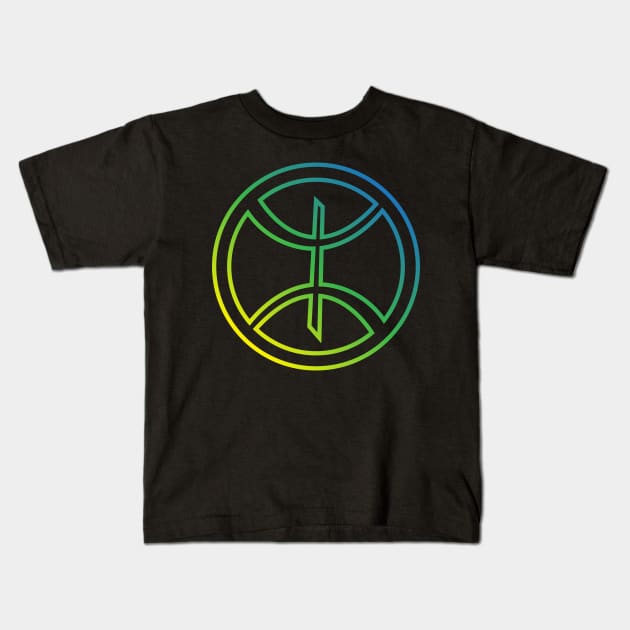 Amazigh Berber Symbol with Circle Kids T-Shirt by samzizou